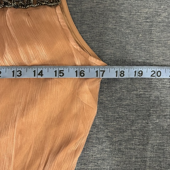 Topshop Petites Size 8 Dusty Pink Chainmail Top Tank Dress with Overlay - Picture 4 of 6